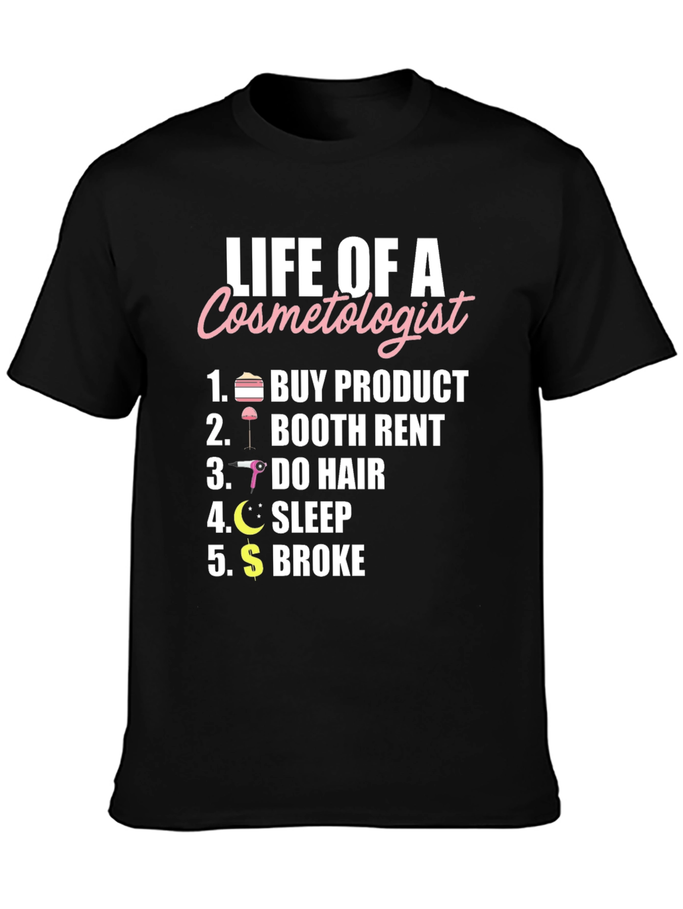 Black Life of a Cosmetologist Graphic T-Shirt view 3