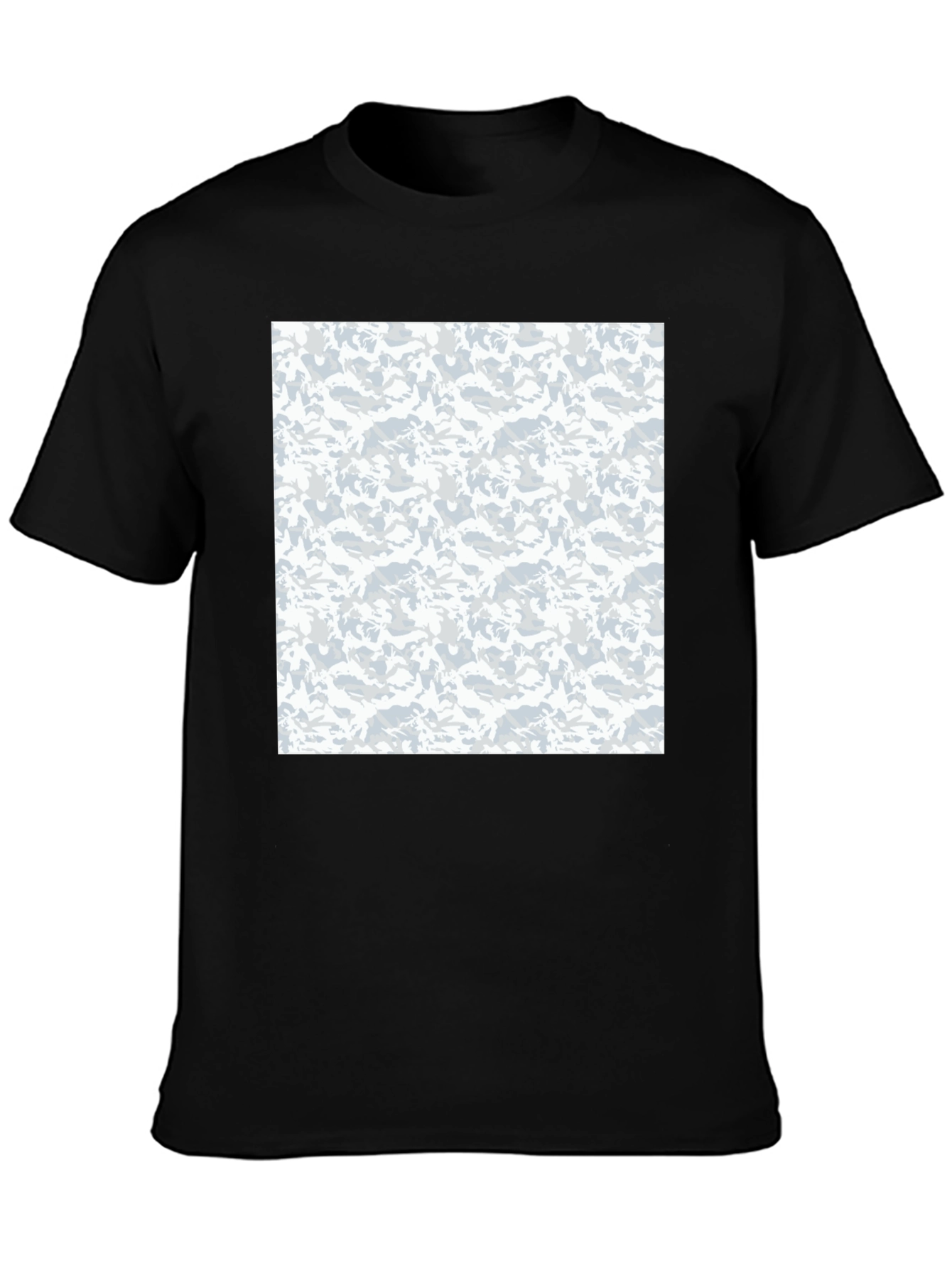 Black Urban Camo Print Black T-Shirt view 3