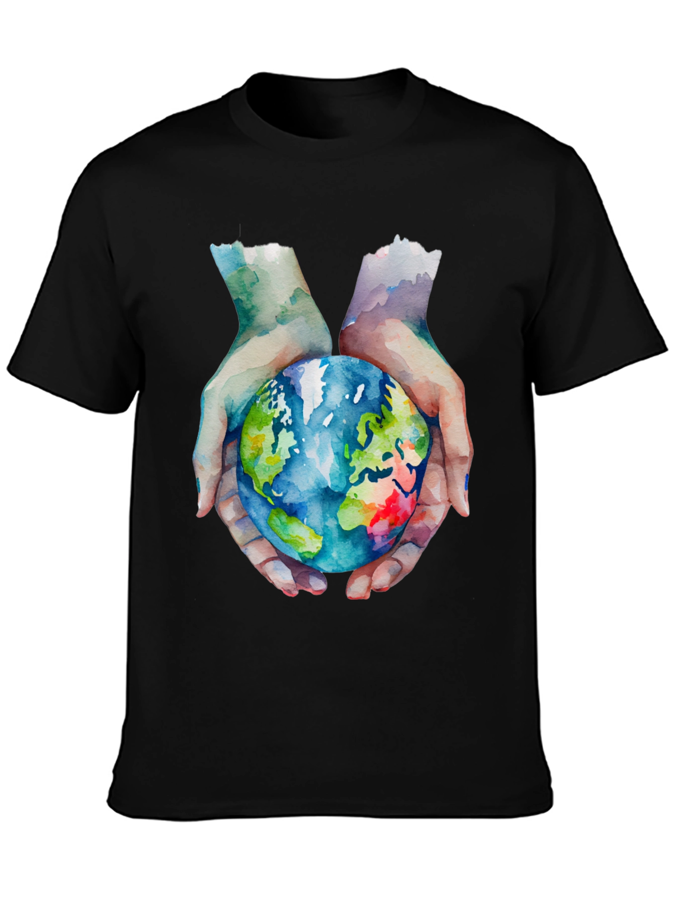 Black Earth in Hand Graphic T-Shirt view 3