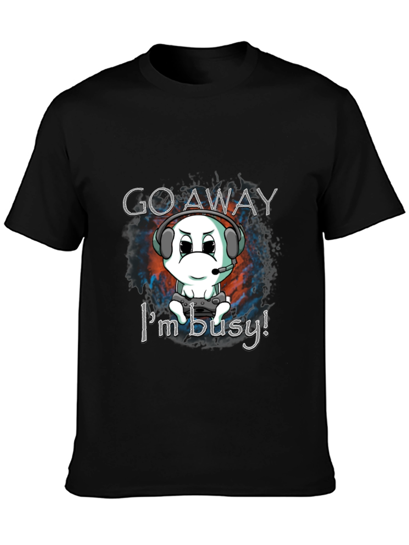 Black Gamer Tee: Go Away, I'm Busy! view 3