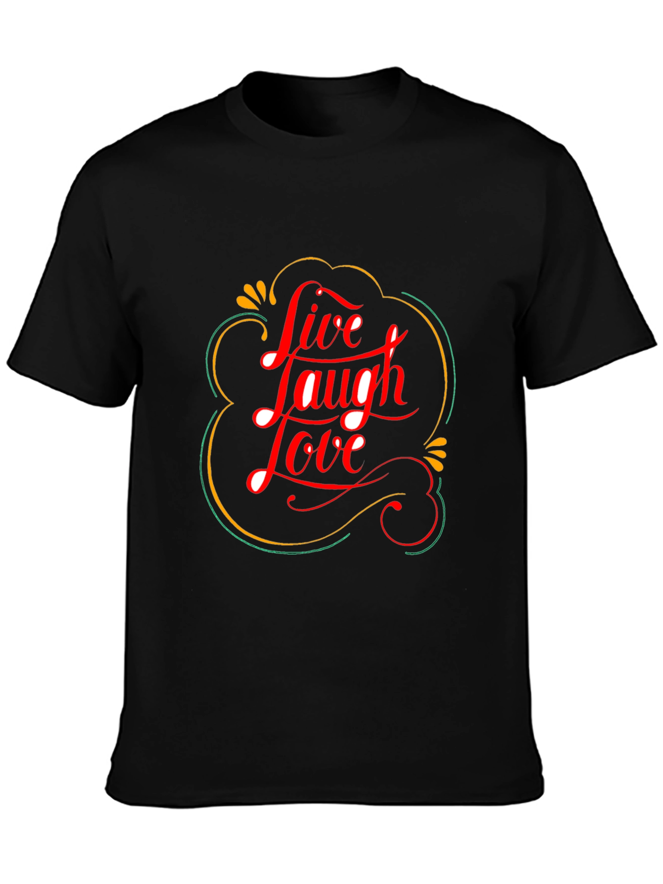 Black Live Laugh Love Graphic Tee - Trendy Black T-Shirt view 3