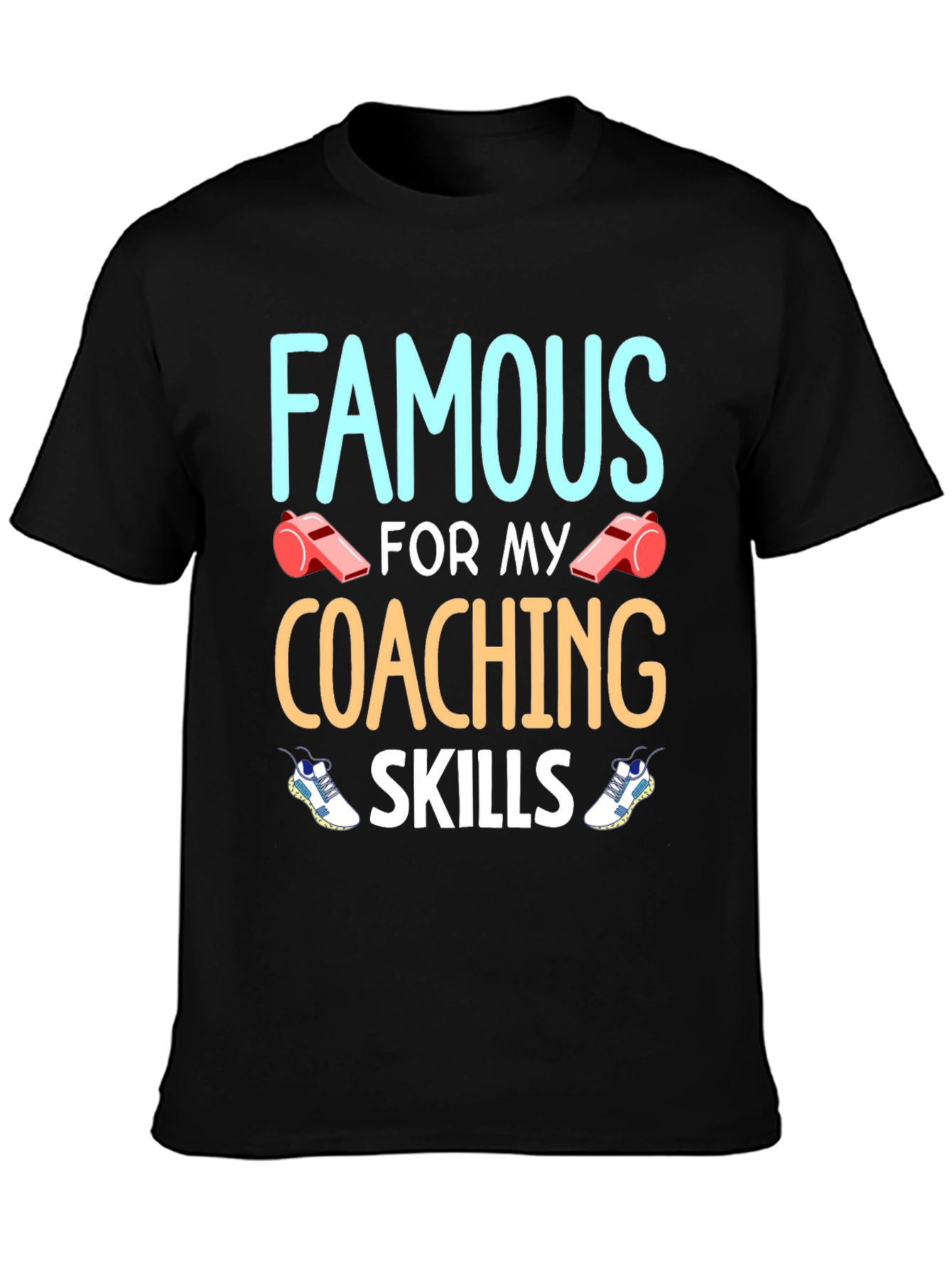 Black Famous Coaching Skills Graphic T-Shirt view 3