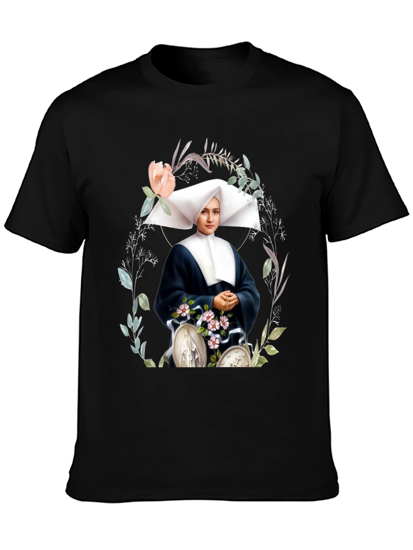 Black Nun Portrait Graphic Tee view 3