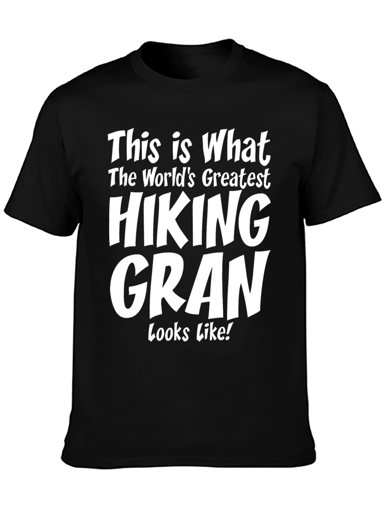 Black Hiking Gran T-Shirt - World's Greatest Hiker Tee view 3
