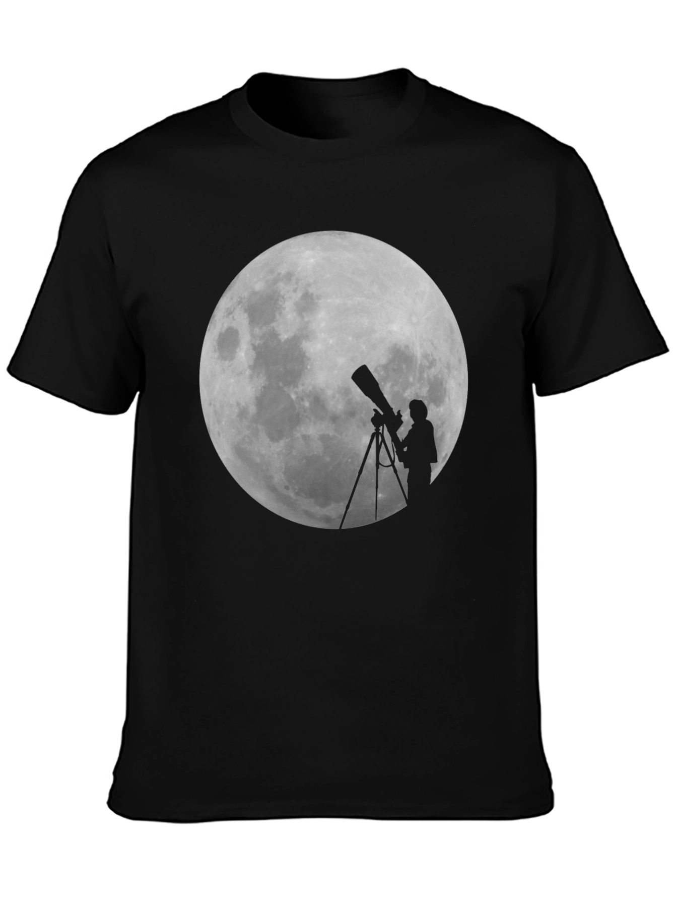 Black Moon Gazing Telescope Graphic T-Shirt view 3