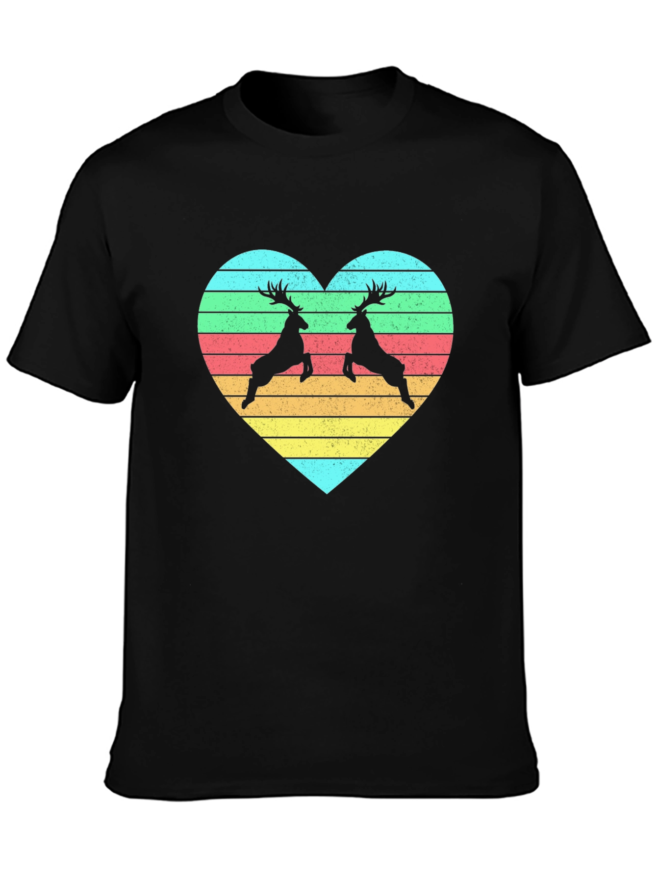 Black Deer Love Heart Black Tee view 3