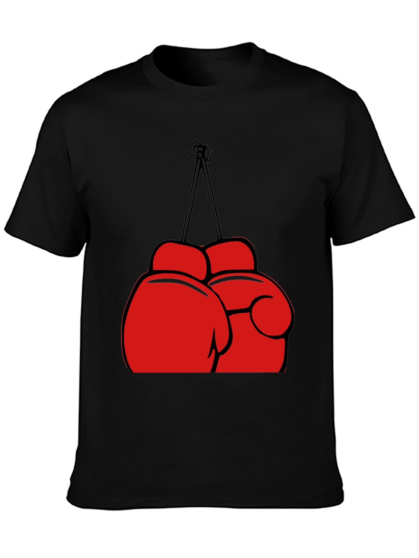 Black Boxing Gloves Graphic T-Shirt - Black view 3