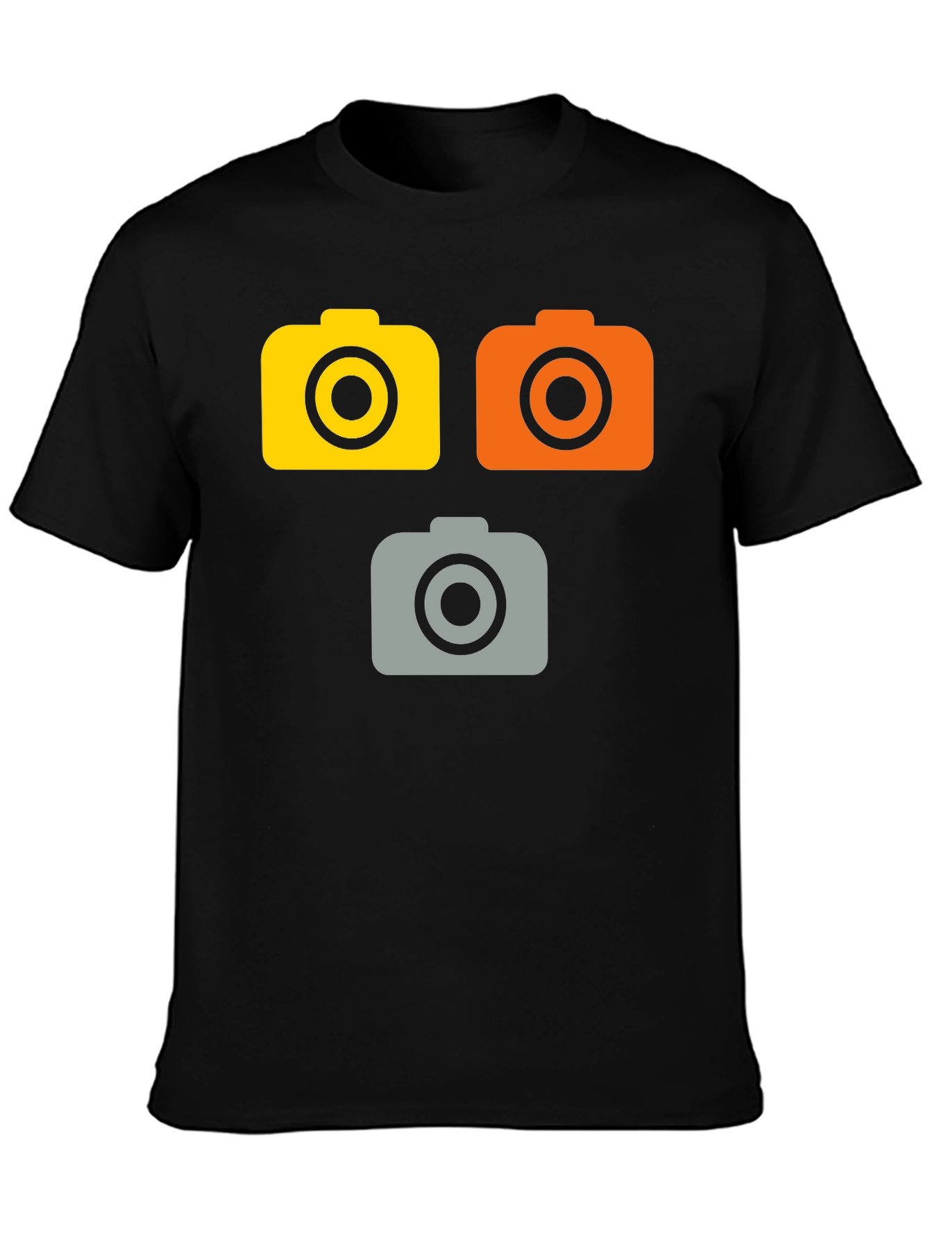 Black Retro Camera Graphic Tee - Black view 3