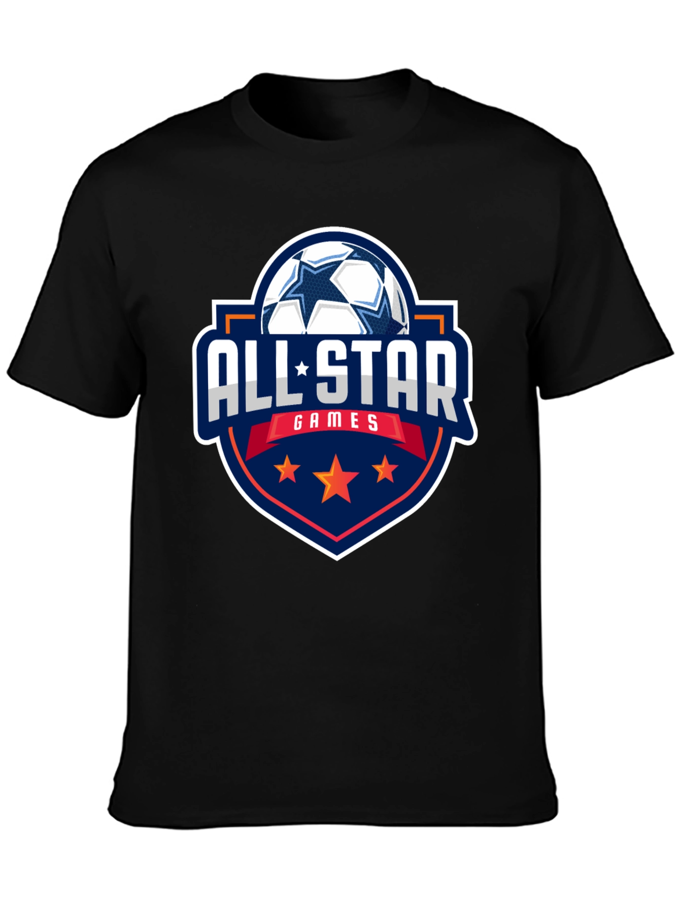 Black All-Star Games Soccer Graphic Tee - Black Cotton view 3