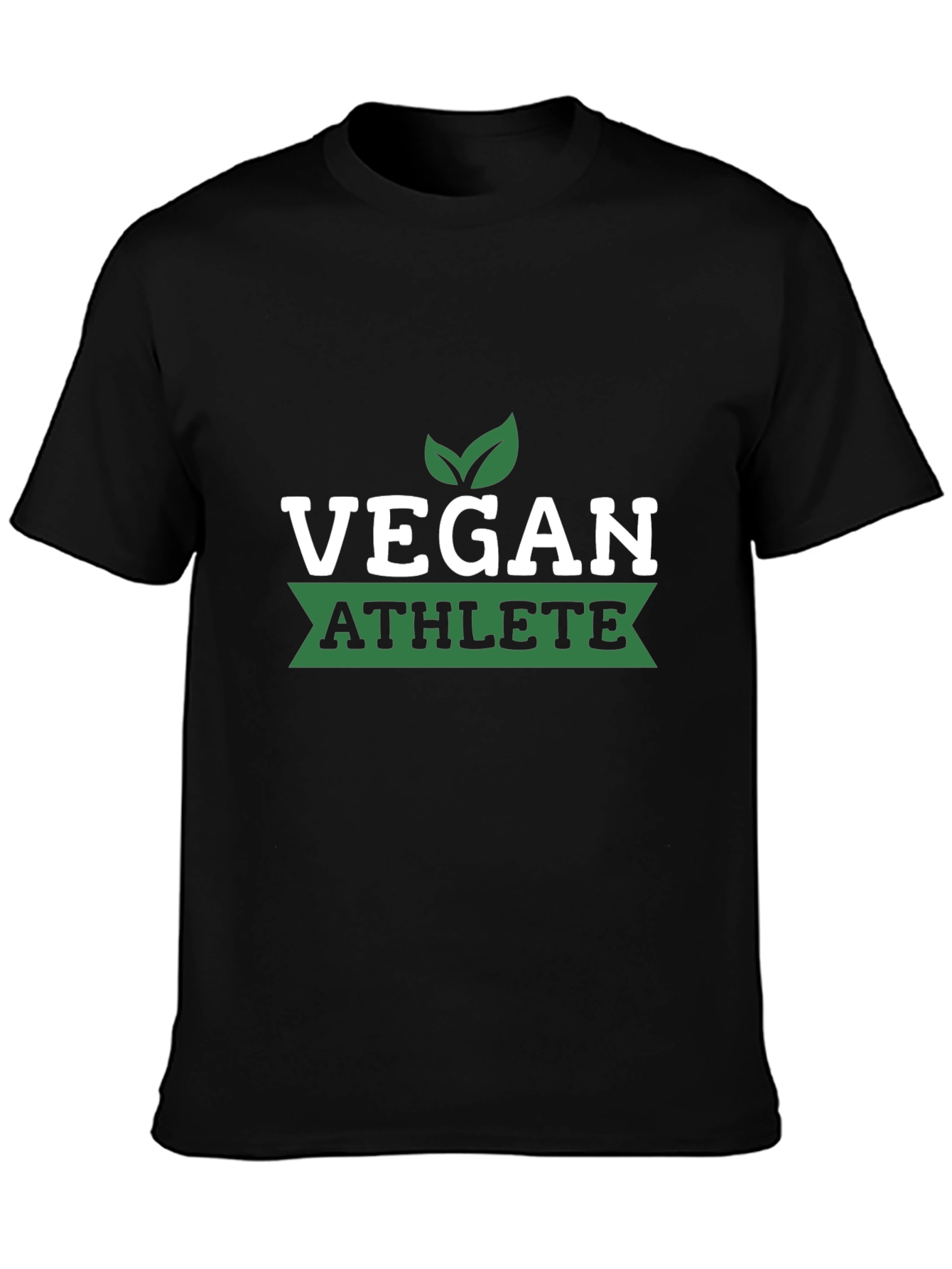 Black Vegan Athlete T-Shirt - Black view 3