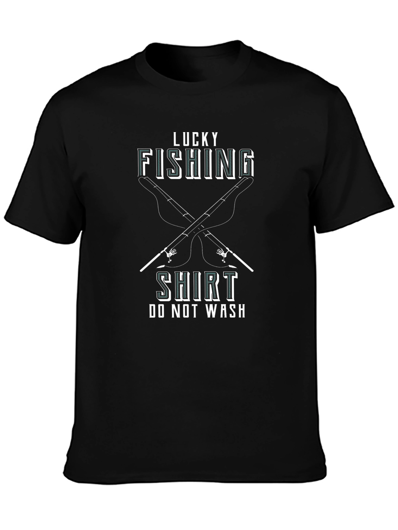Black Lucky Fishing Shirt - Men's Graphic Tee view 3