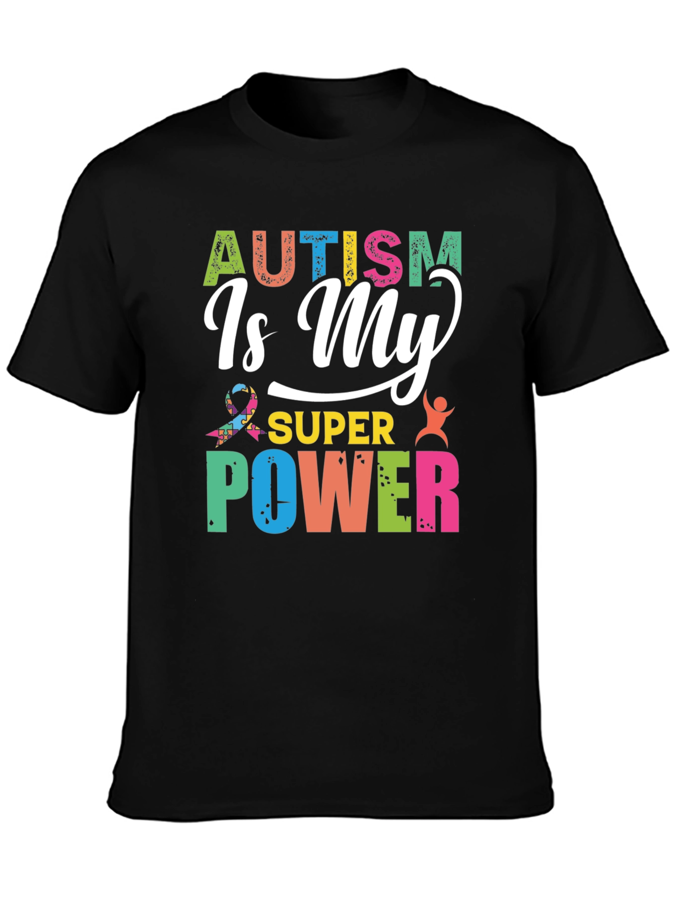 Black Autism Is My Super Power Graphic Tee view 3