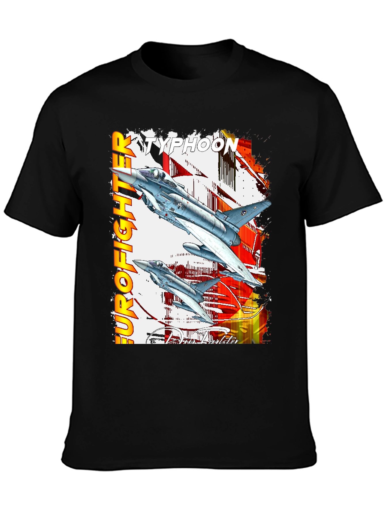 Black Eurofighter Typhoon Graphic T-Shirt - Premium Cotton Blend view 3