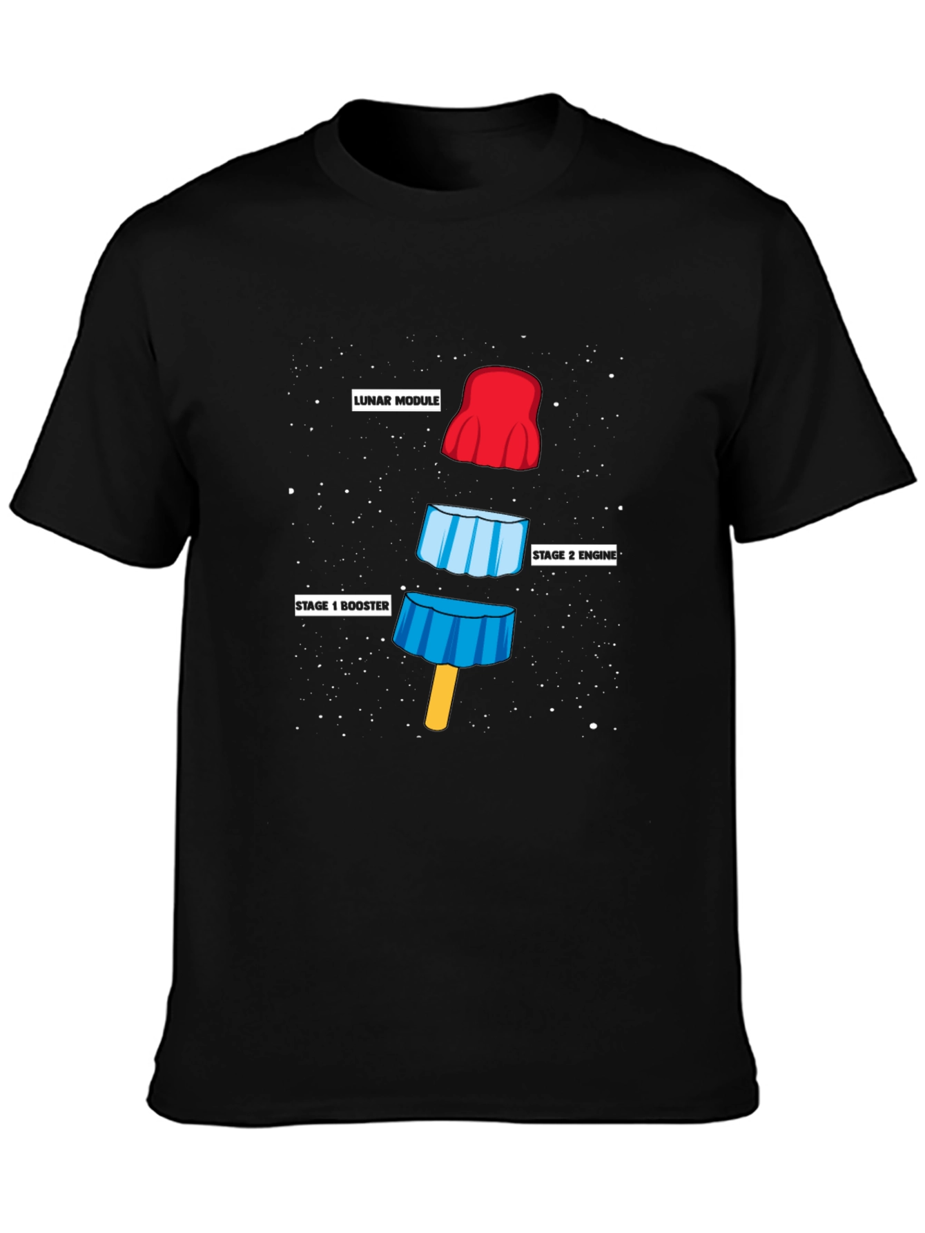 Black Rocket Pop T-Shirt - Space Humor Tee view 3