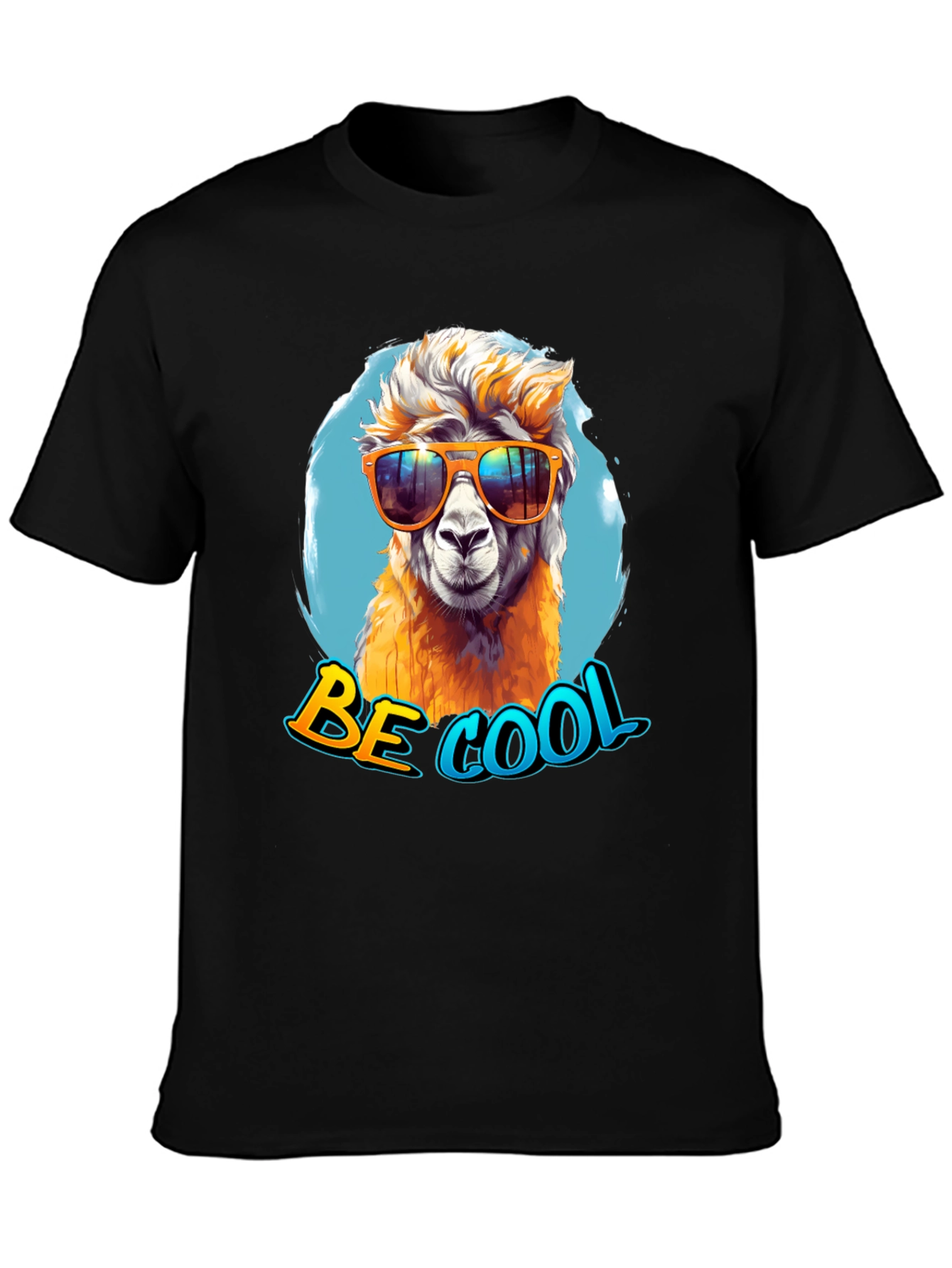Black Cool Alpaca Graphic Tee - Funny & Stylish view 3