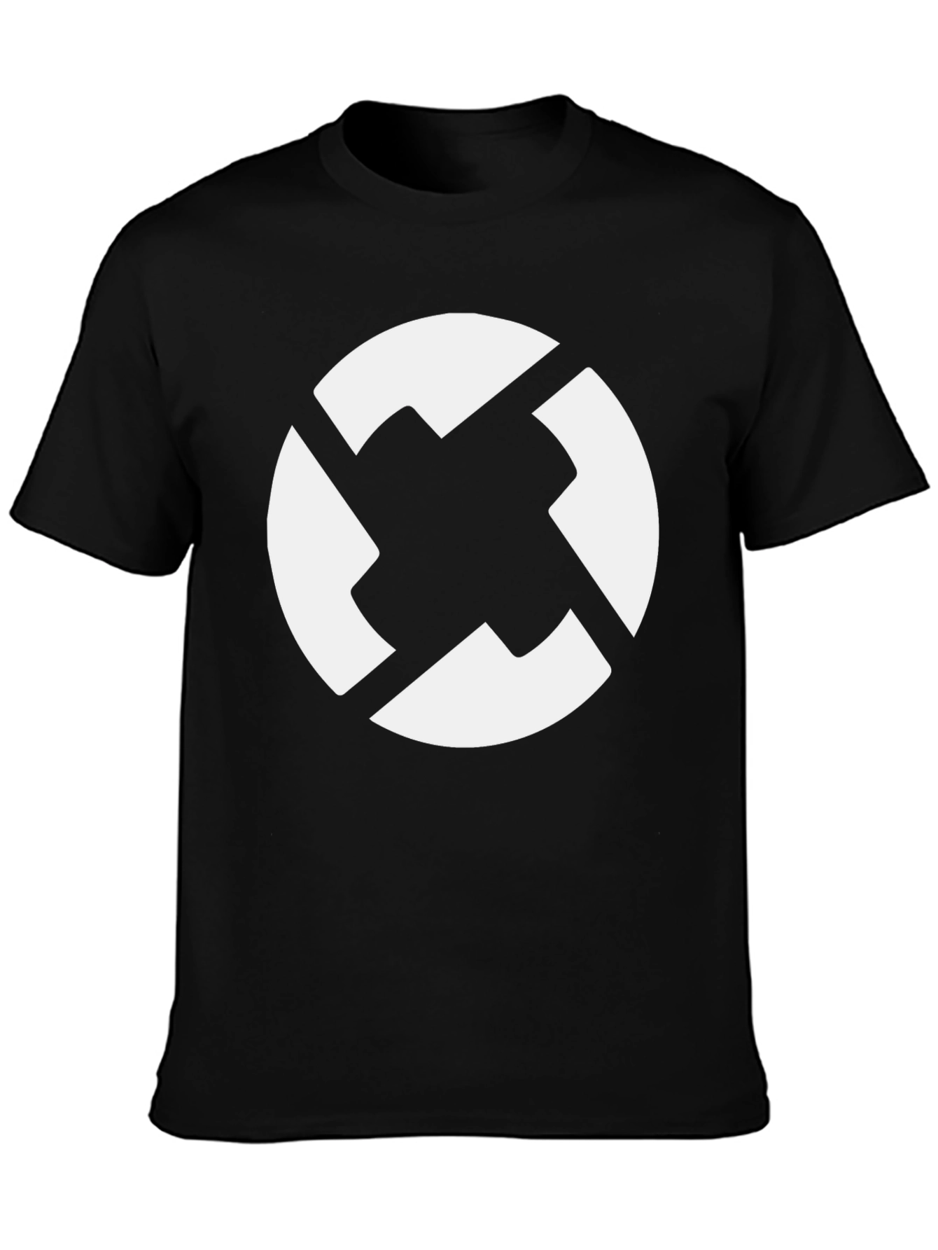 Black Abstract Graphic Tee - Black Cotton Blend view 3
