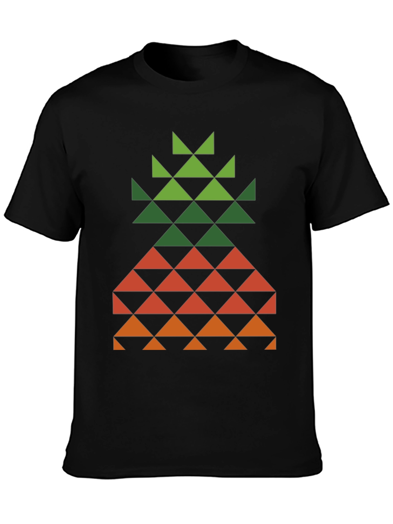 Black Geometric Pineapple Tee - Modern Tropical Style view 3