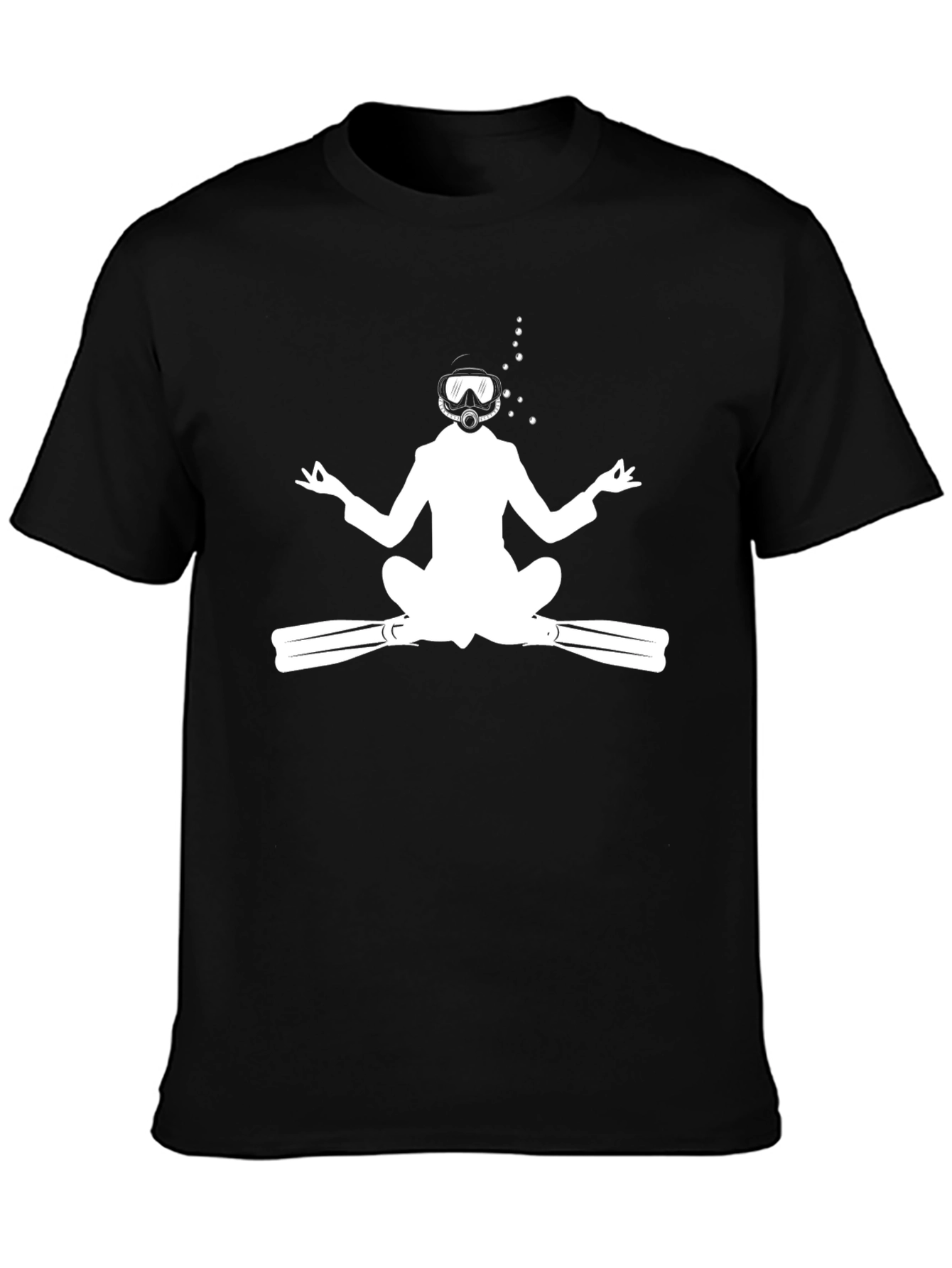 Black Meditating Diver T-Shirt - Black view 3