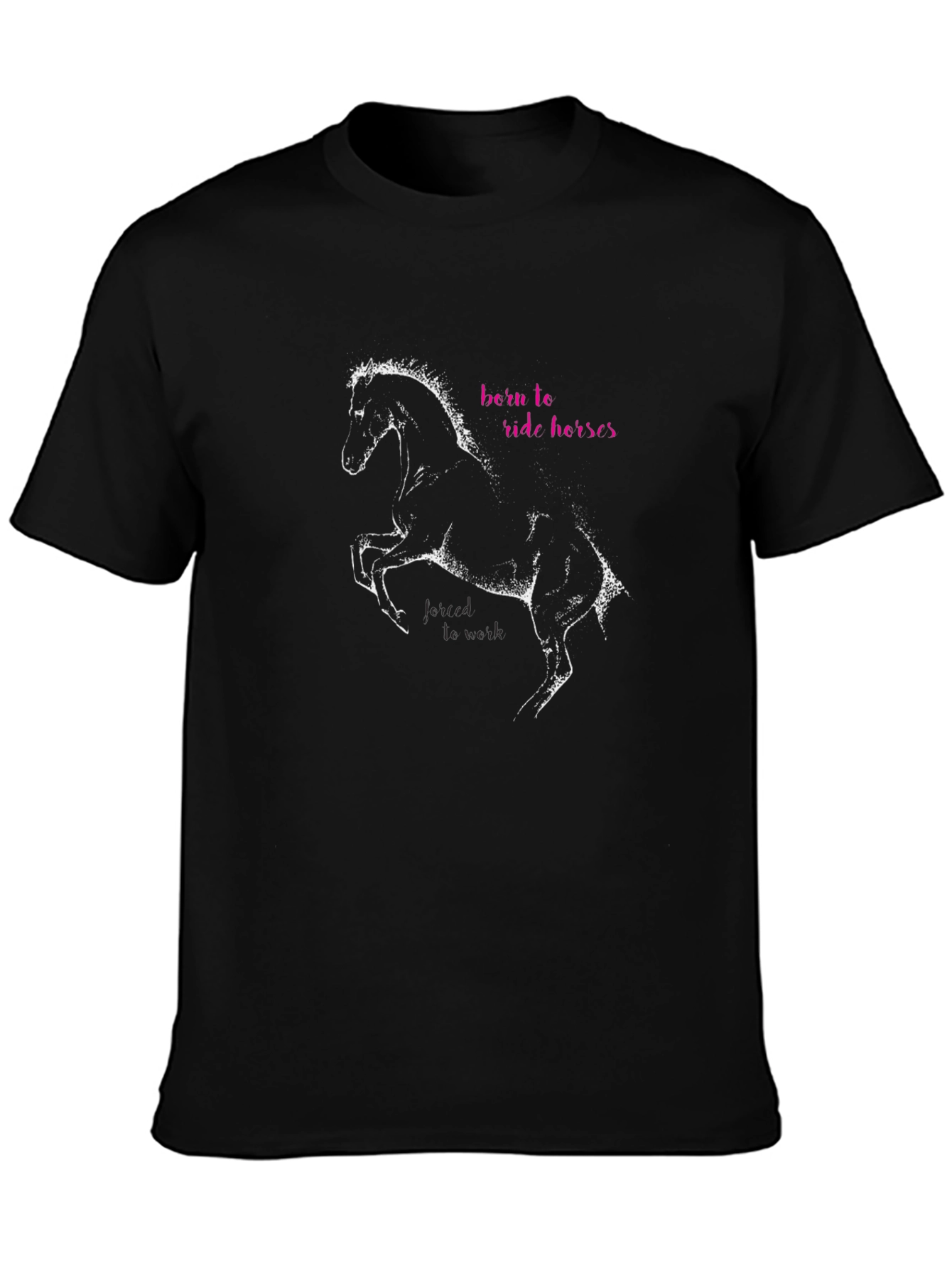 Born to Ride Horses Black Graphic Tee - 3