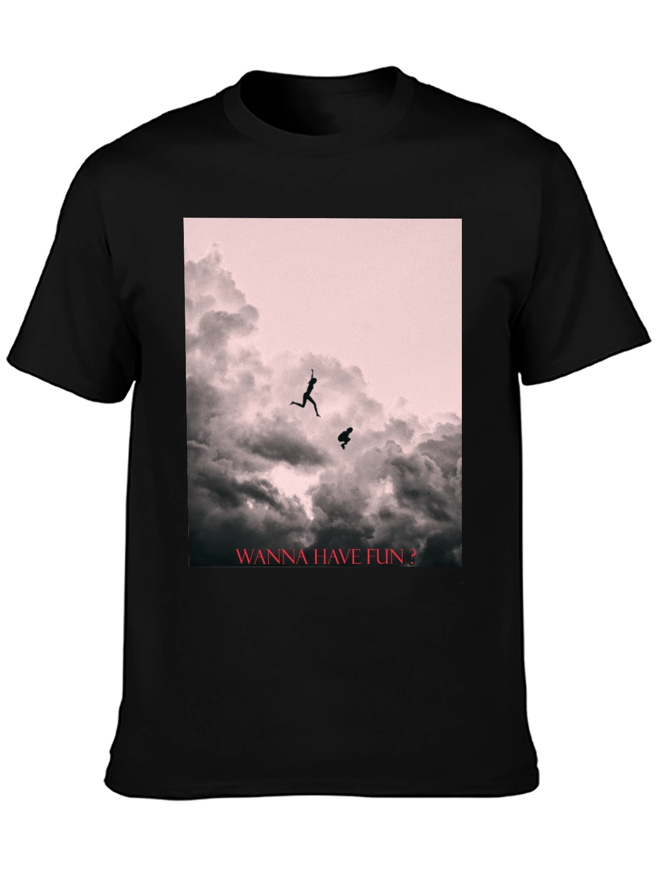 Black Fun Cloud Jump T-Shirt view 3