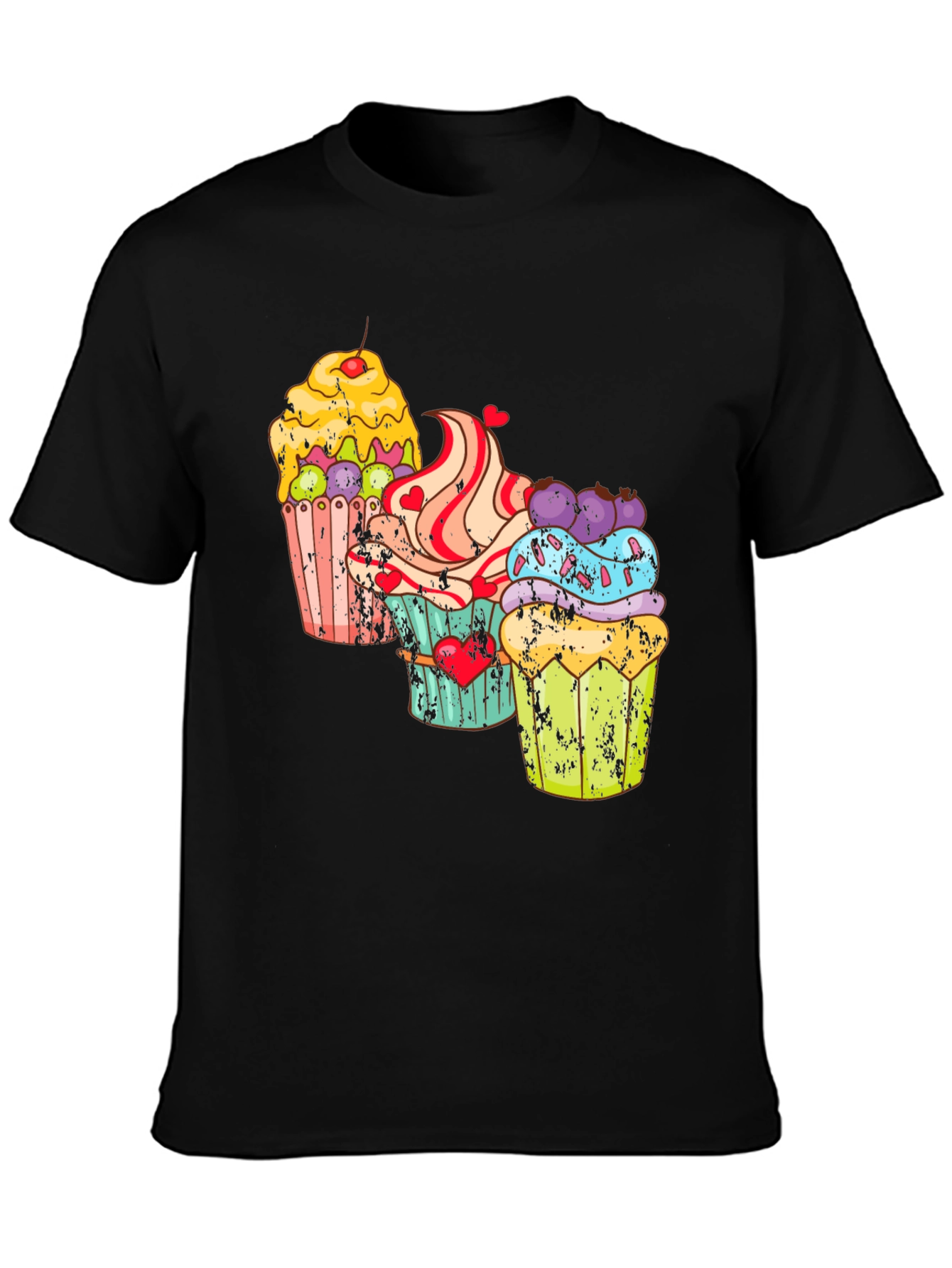 Black Cupcake Graphic T-Shirt - Sweet Treat Design view 3