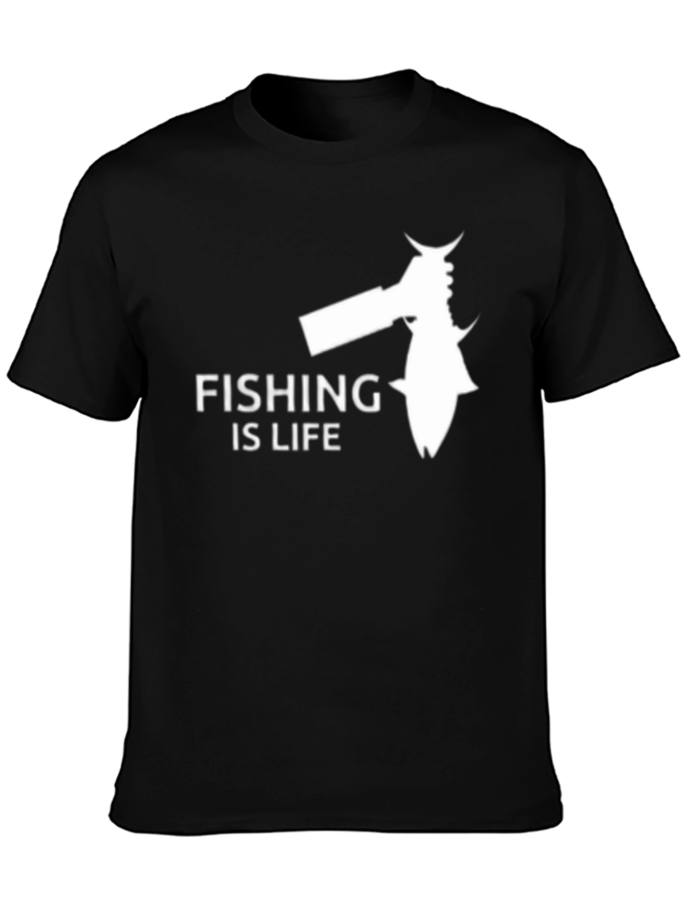 Black Fishing Is Life Graphic Tee - Black view 3