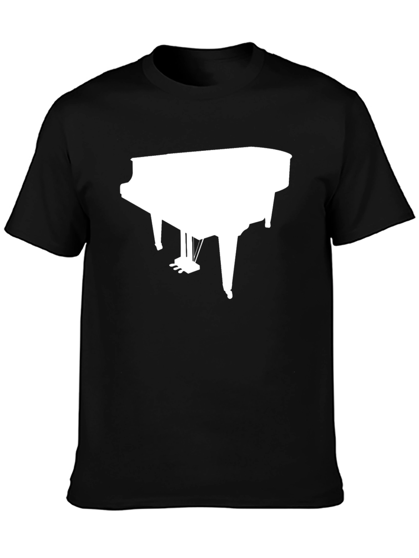 Black Piano Graphic Tee - Black Cotton Music T-Shirt view 3