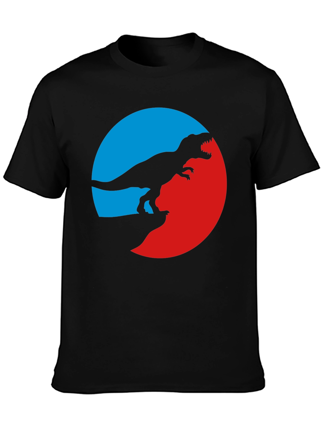 Black Dino Circle Tee - Graphic T-Rex T-Shirt view 3