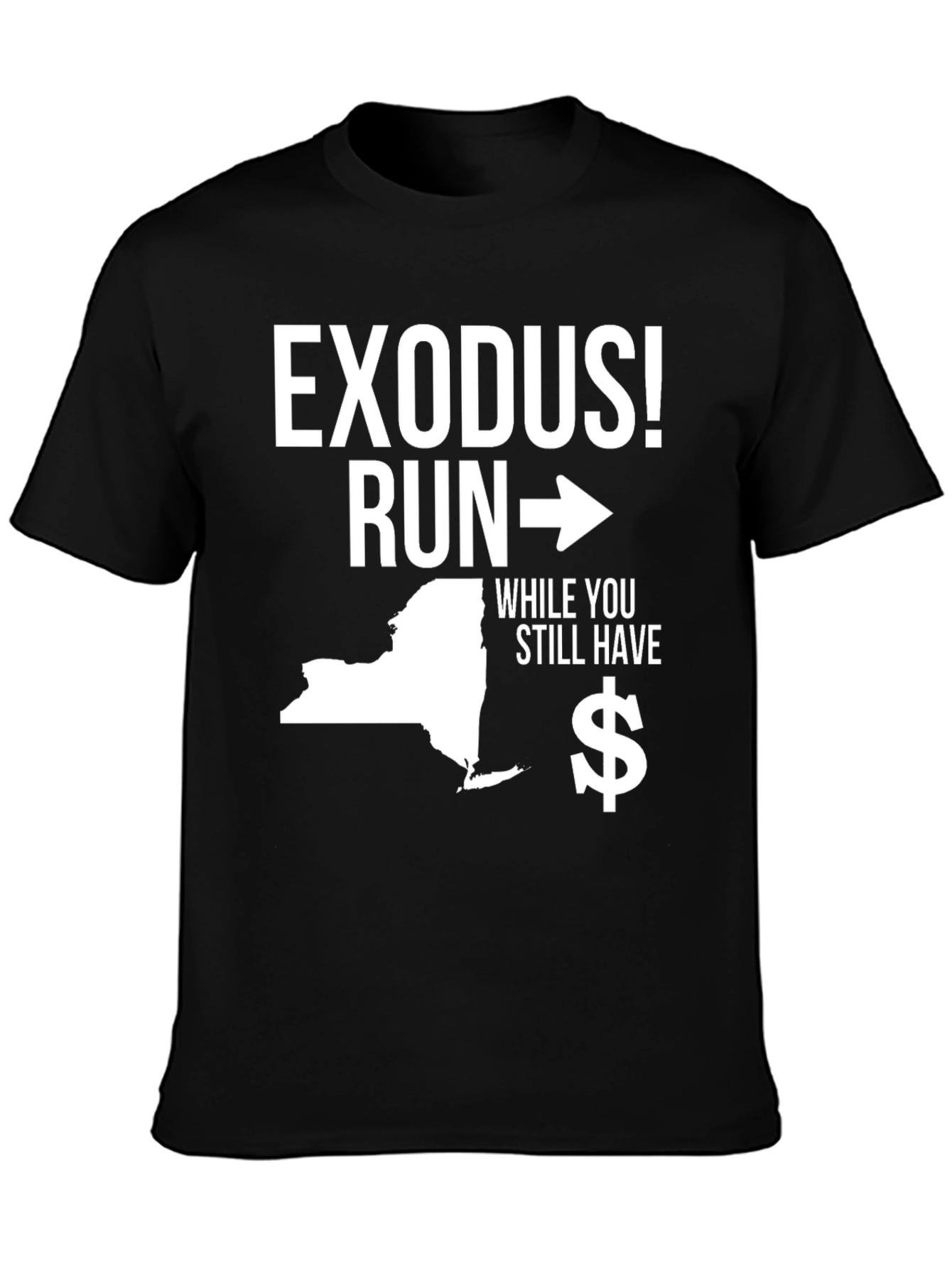 Black Exodus! Run - New York State Graphic T-Shirt view 3