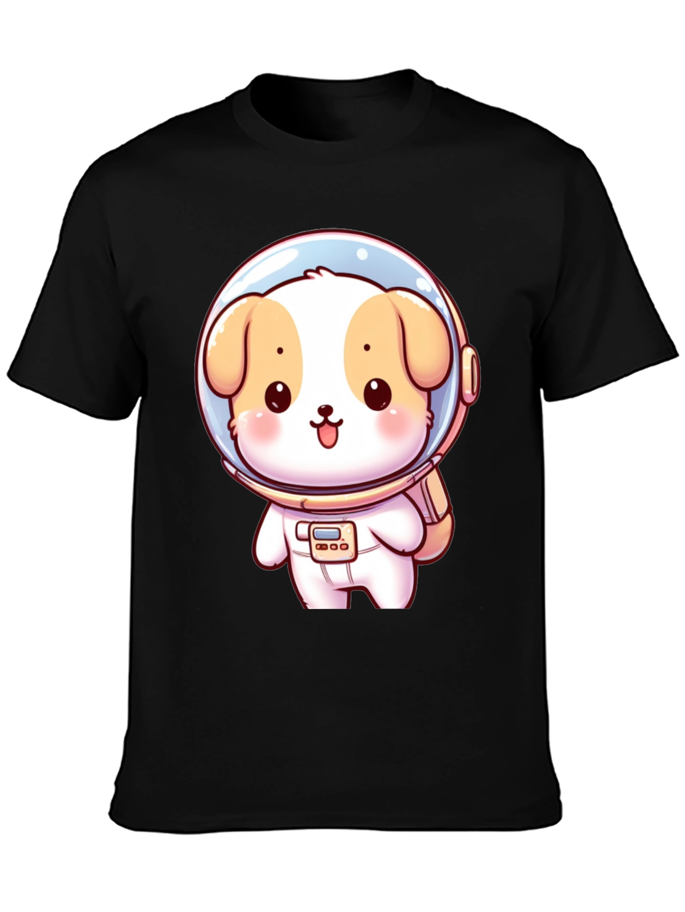 Black Astronaut Puppy Graphic T-Shirt view 3