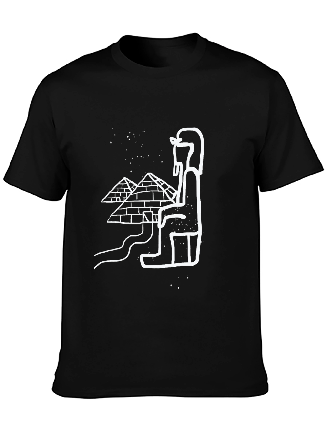 Black Egyptian Pyramids Graphic Tee - Black Cotton T-Shirt view 3