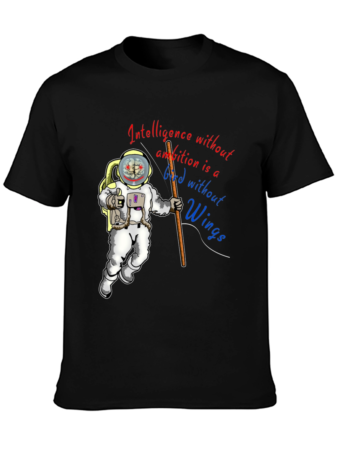 Black Intelligence Without Ambition Graphic Tee view 3