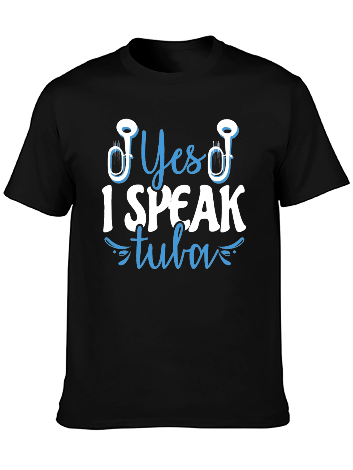 Black Yes I Speak Tuba T-Shirt - Musical Instrument Tee view 3