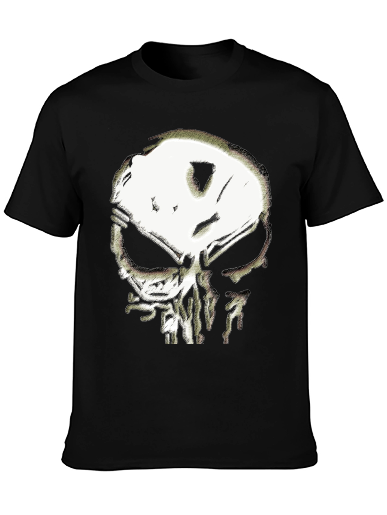 Black Skull Graphic Black T-Shirt view 3