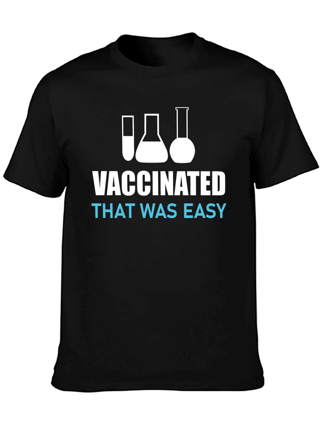 Black Vaccinated That Was Easy T-Shirt view 3