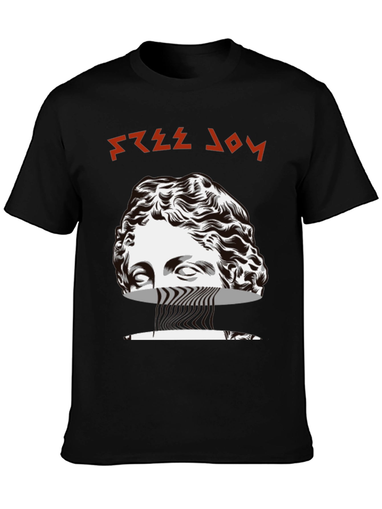 Black Free Joy Graphic Tee - Black Cotton Blend T-Shirt view 3