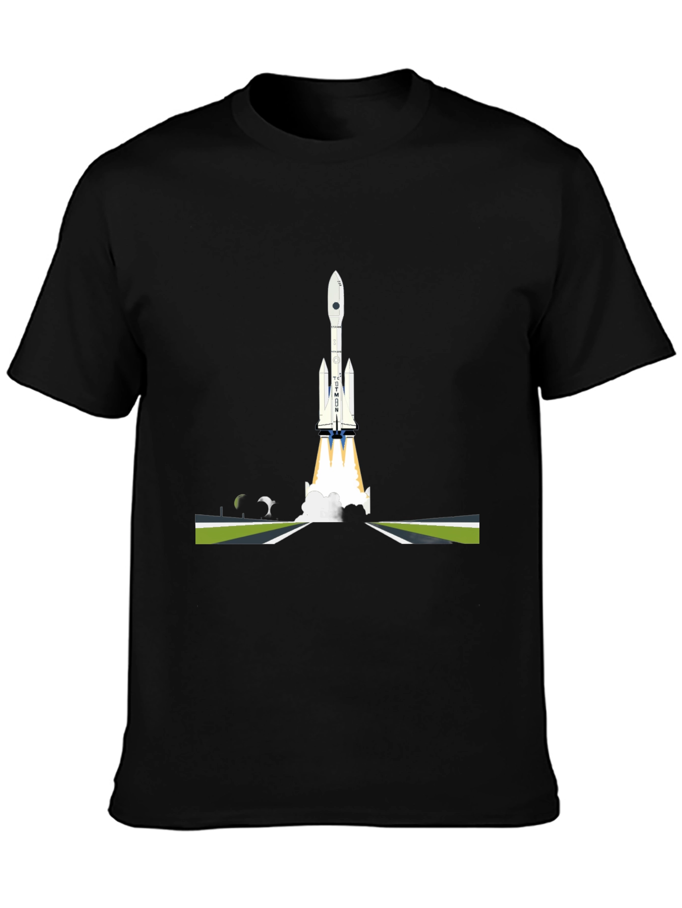 Black Rocket Launch Graphic T-Shirt - Space Exploration Tee view 3