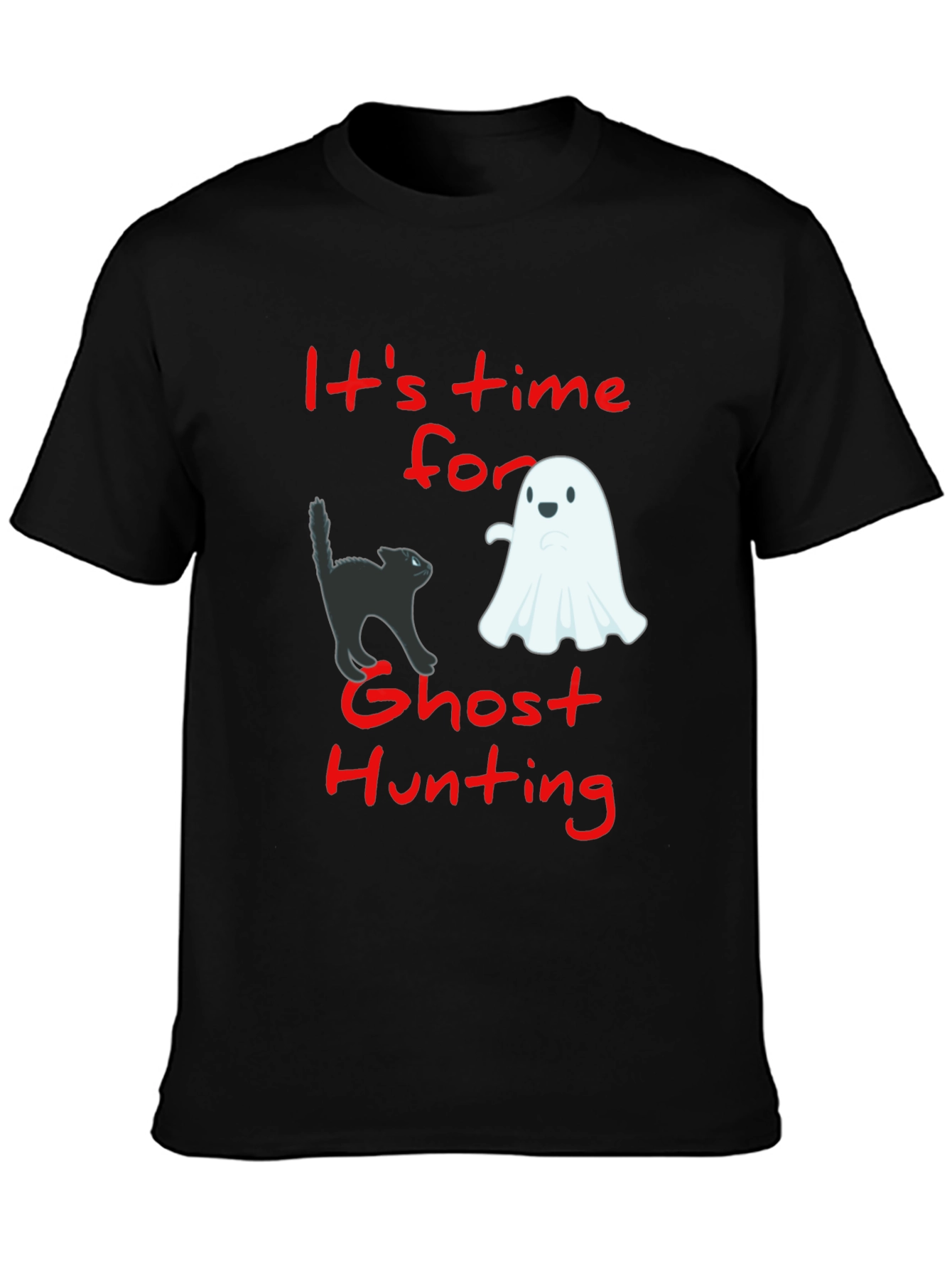 Black Ghost Hunting T-Shirt: Spooky Season Tee view 3