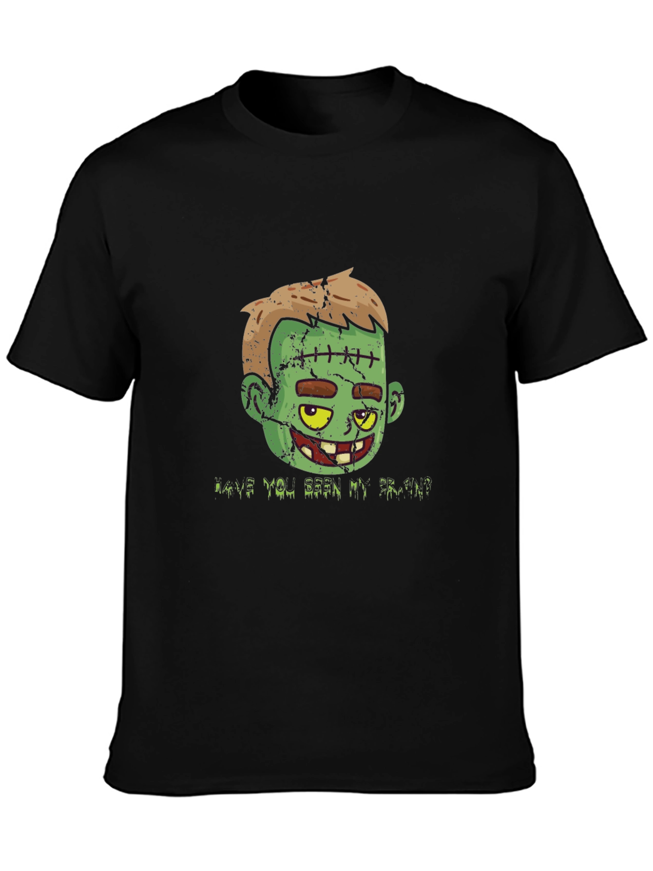 Black Zombie Brain T-Shirt - Halloween Graphic Tee view 3