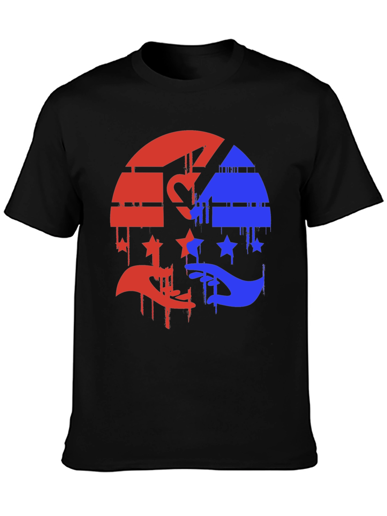 Black Red & Blue Graphic Tee - Abstract Design view 3