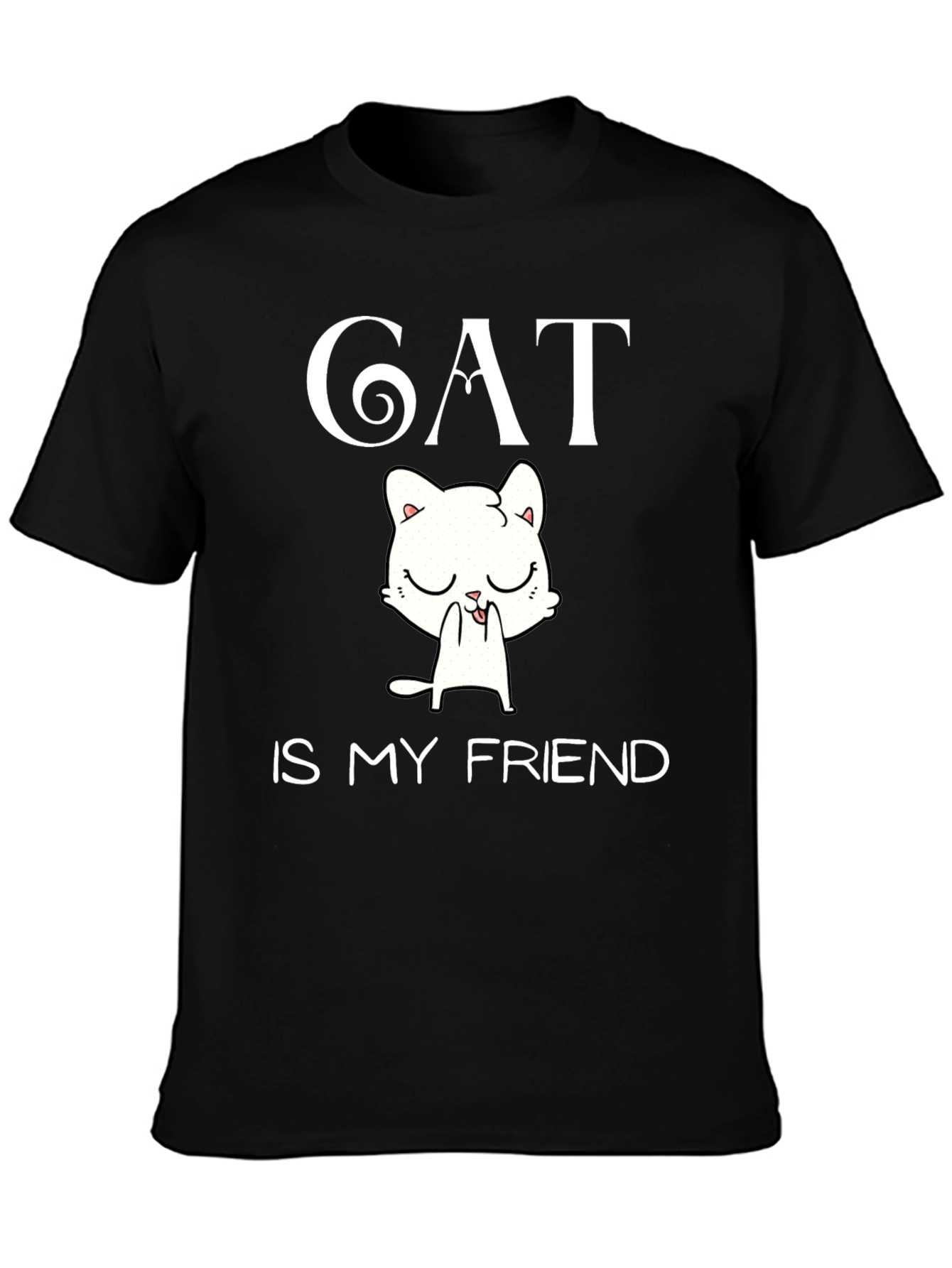 Black Cat Is My Friend Graphic Tee - Black T-Shirt view 3