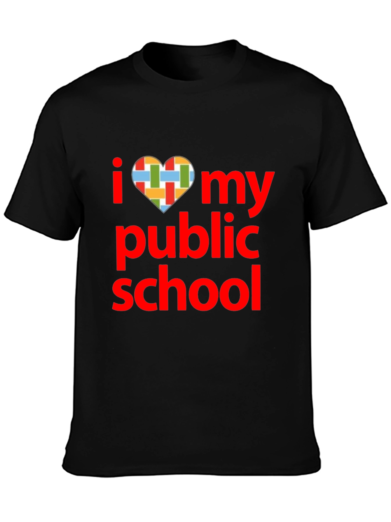 Black I Love My Public School T-Shirt view 3