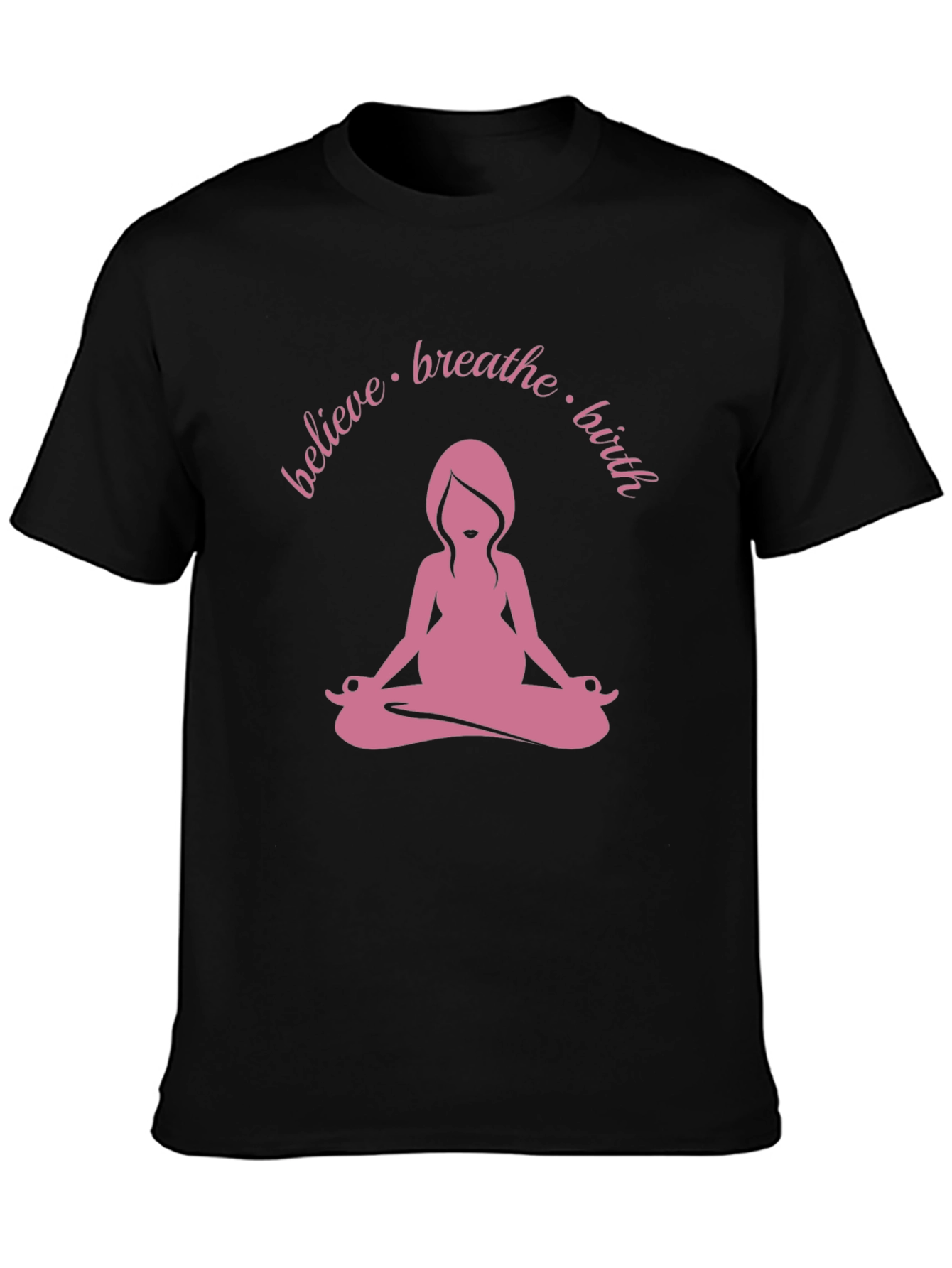 Black Believe Breathe Birth Yoga Tee view 3