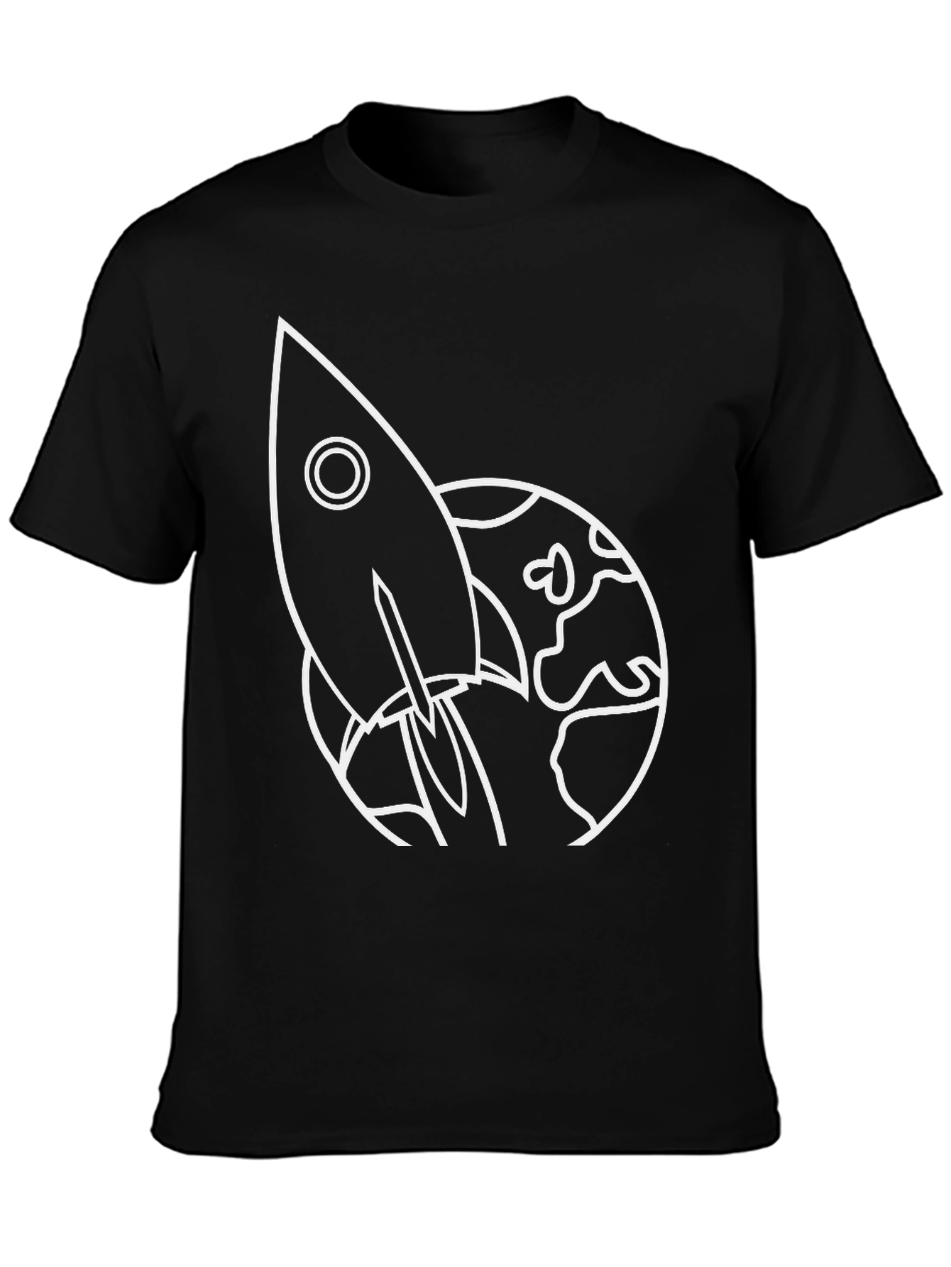 Black Rocket Launch Graphic Tee - Black Cotton view 3