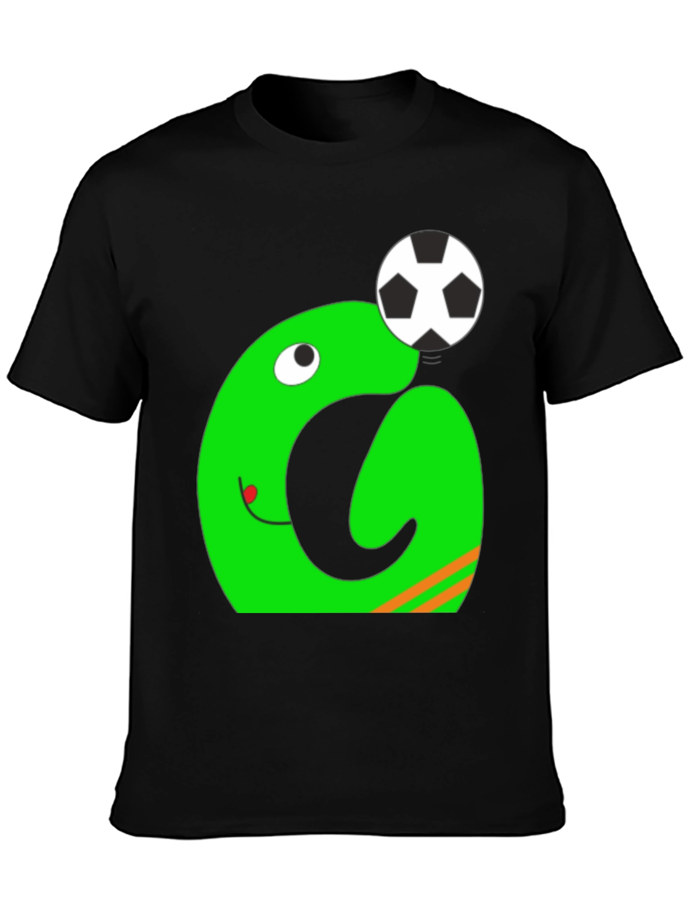 Black Funky Green Monster Soccer T-Shirt view 3