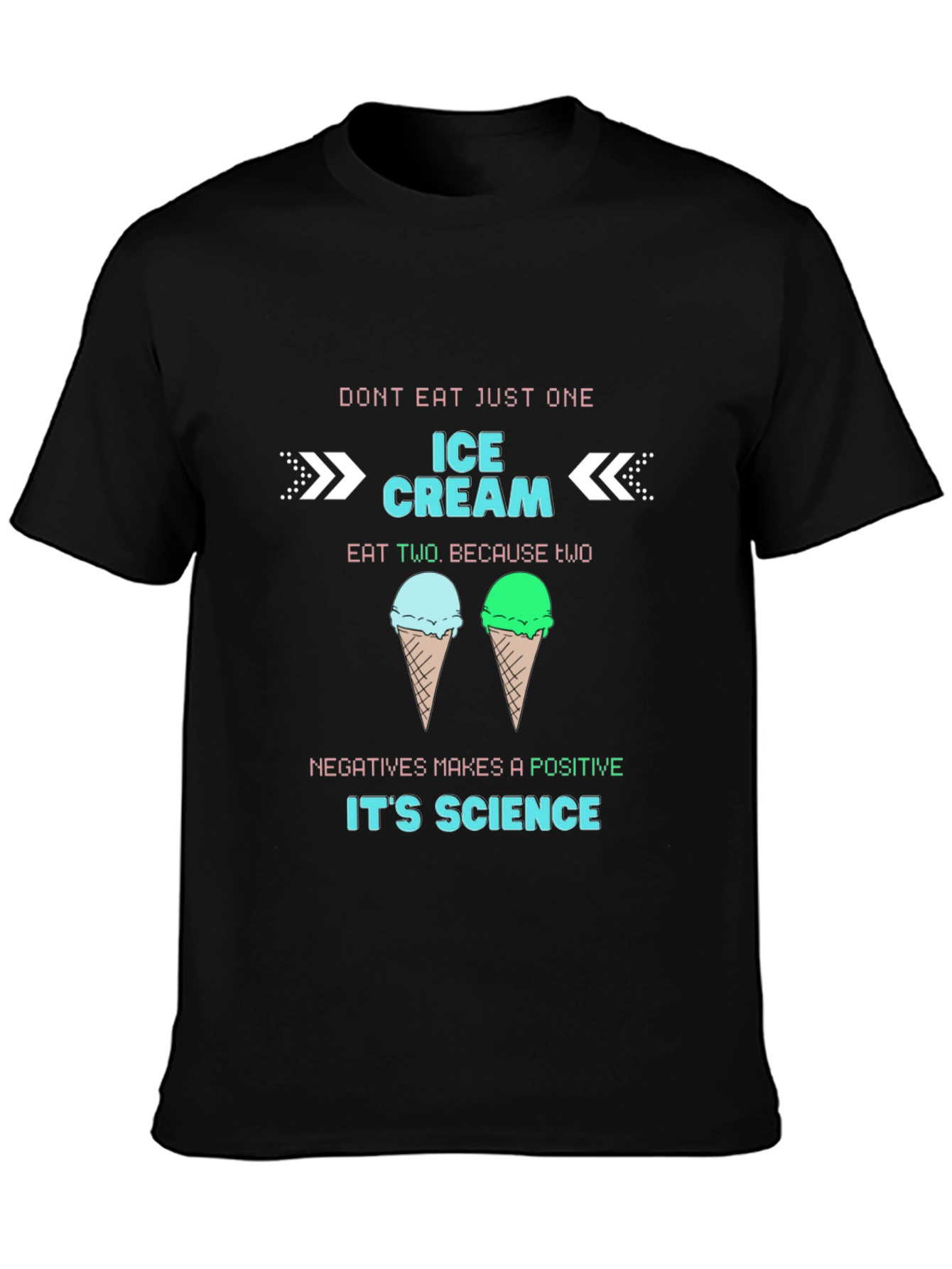 Black Ice Cream Science T-Shirt view 3
