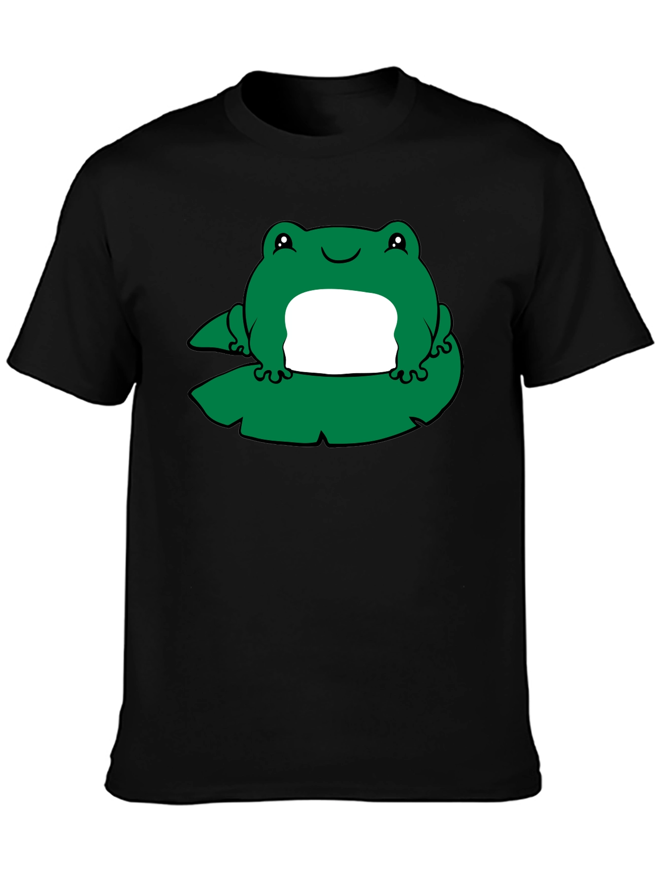 Frog on Lily Pad Graphic Tee - Black - 3