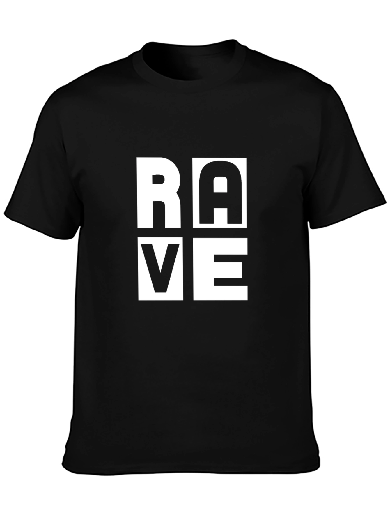 Black Rave Graphic Print Black T-Shirt view 3