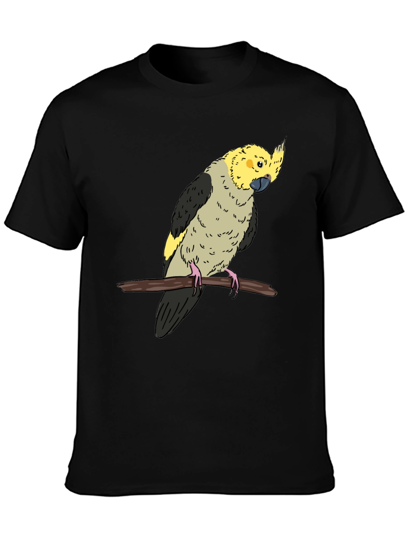 Black Cockatiel Graphic Tee - Bird Lover T-Shirt view 3