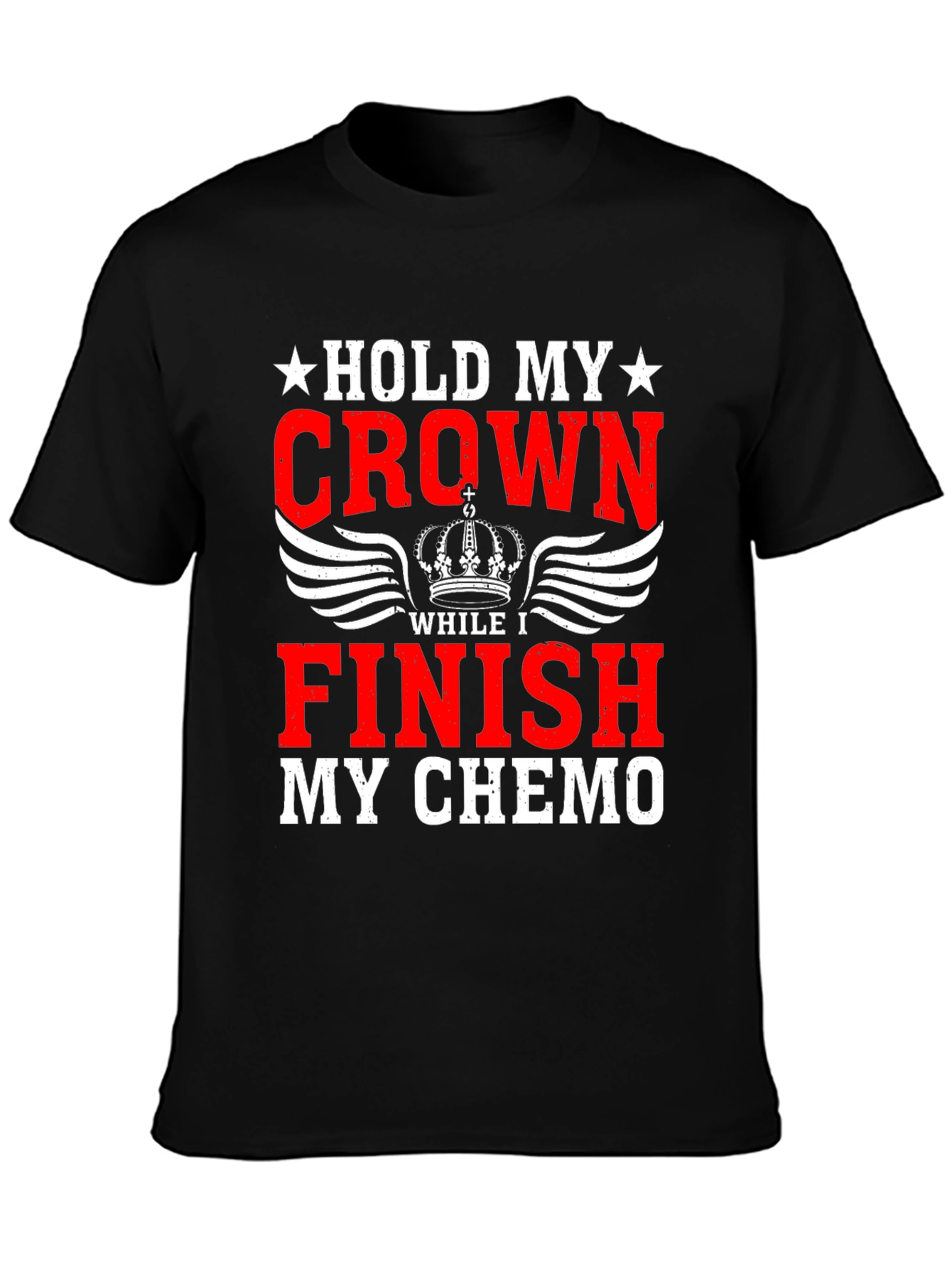Black Hold My Crown Finish Chemo Graphic T-Shirt view 3